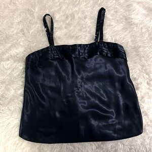 Silk Navy Blue Large Tank Top